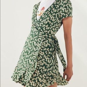 Urban Outfitters green wrap dress